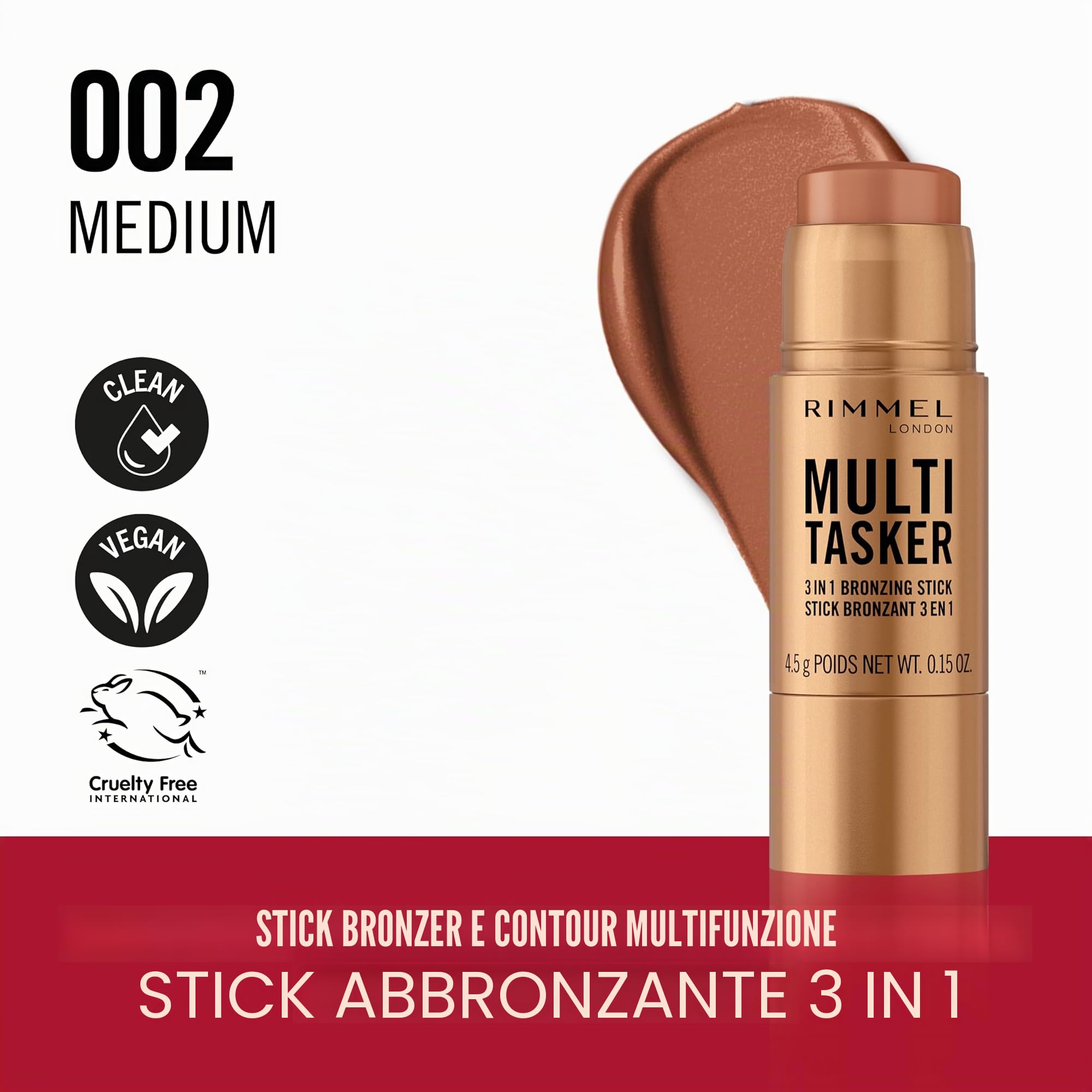 Rimmel Multitasker Bronzing Stick Medium 002 4,5 g