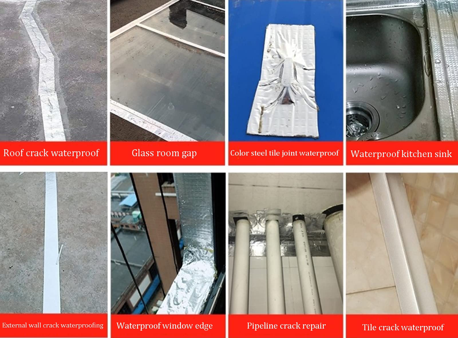 Cinta de butilo, 3.2" WX 16.4/32.8'L, Cubierta De Escotilla Exterior Intermitente Cinta Reparación Impermeable A Prueba Fugas for Tubería/Metal/toldo RV/Fuga Techo/Barco, 5m