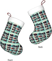 Vista 5 de Retro Cool Camera Collection Print Christmas Stocking, Christmas Ornaments, With Hanging Ribbon For Holiday Decor