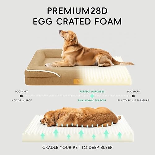 Miniatura 4 de Homemate Camas para perros de tamaño grande 36 x 27 pulgadas, cama ortopédica para perros grandes, cama XL para mascotas, gatos, suministros de sofá