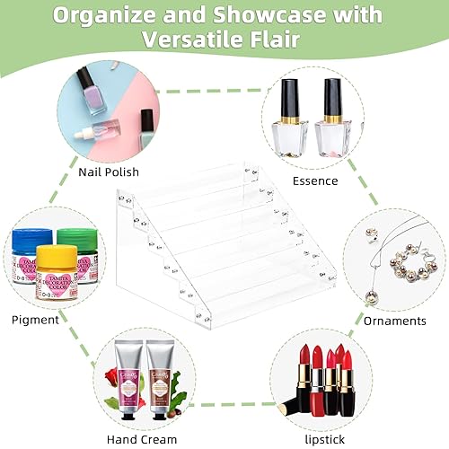 Miniatura 3 de Organizador de esmalte de uñas, estante de pintura acrílica de 6 niveles, soporte de exhibición transparente para tinta de gel, esmalte de uñas,