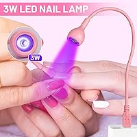 Vista 42 de AORAEM Lámpara LED UV para uñas: lámpara U V de cuello de cisne de doble cabeza para uñas de gel, luz LED de curación flash con 6 lupas para el Negro