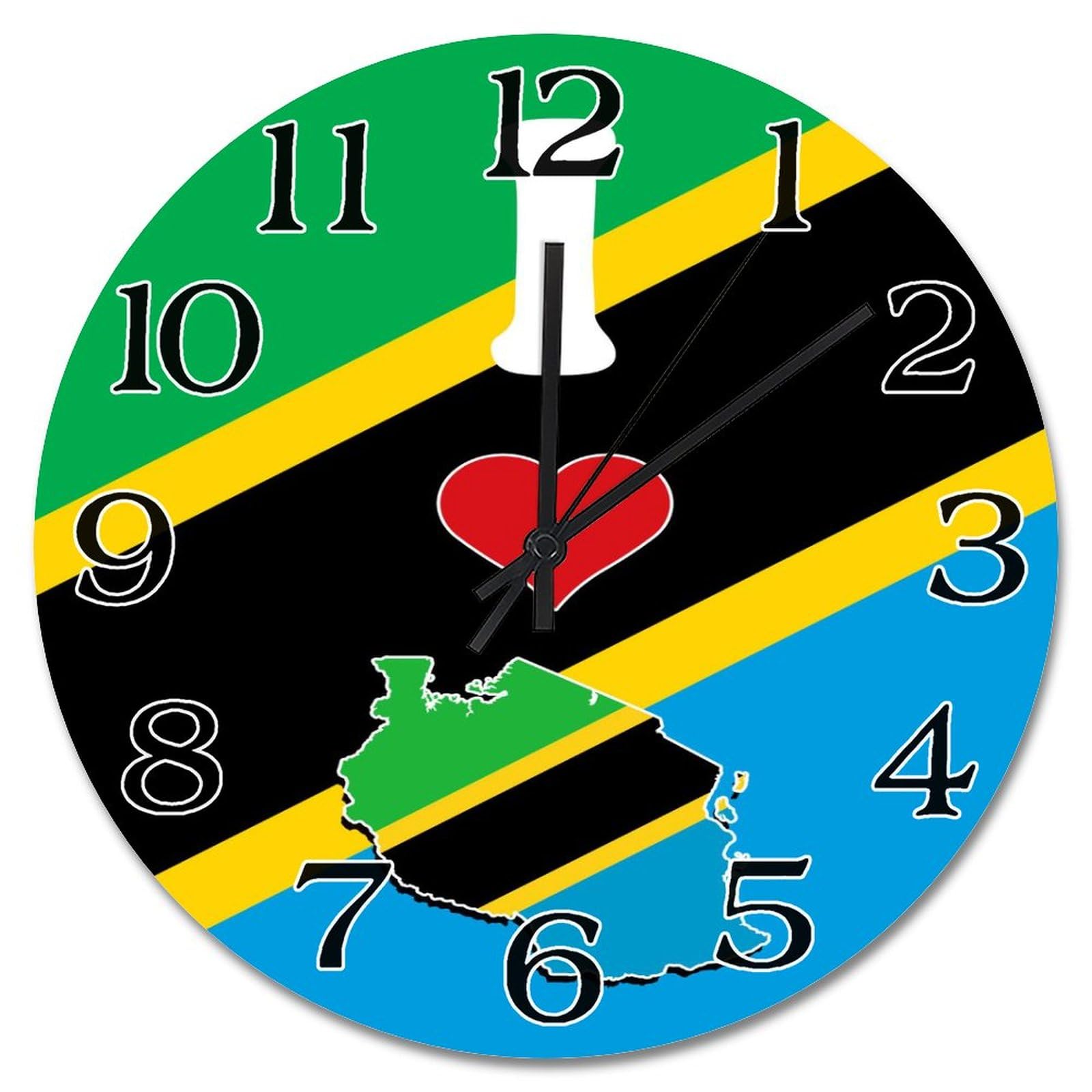 Horloge murale drapeau Tanzanie cadeau souvenir de voyage