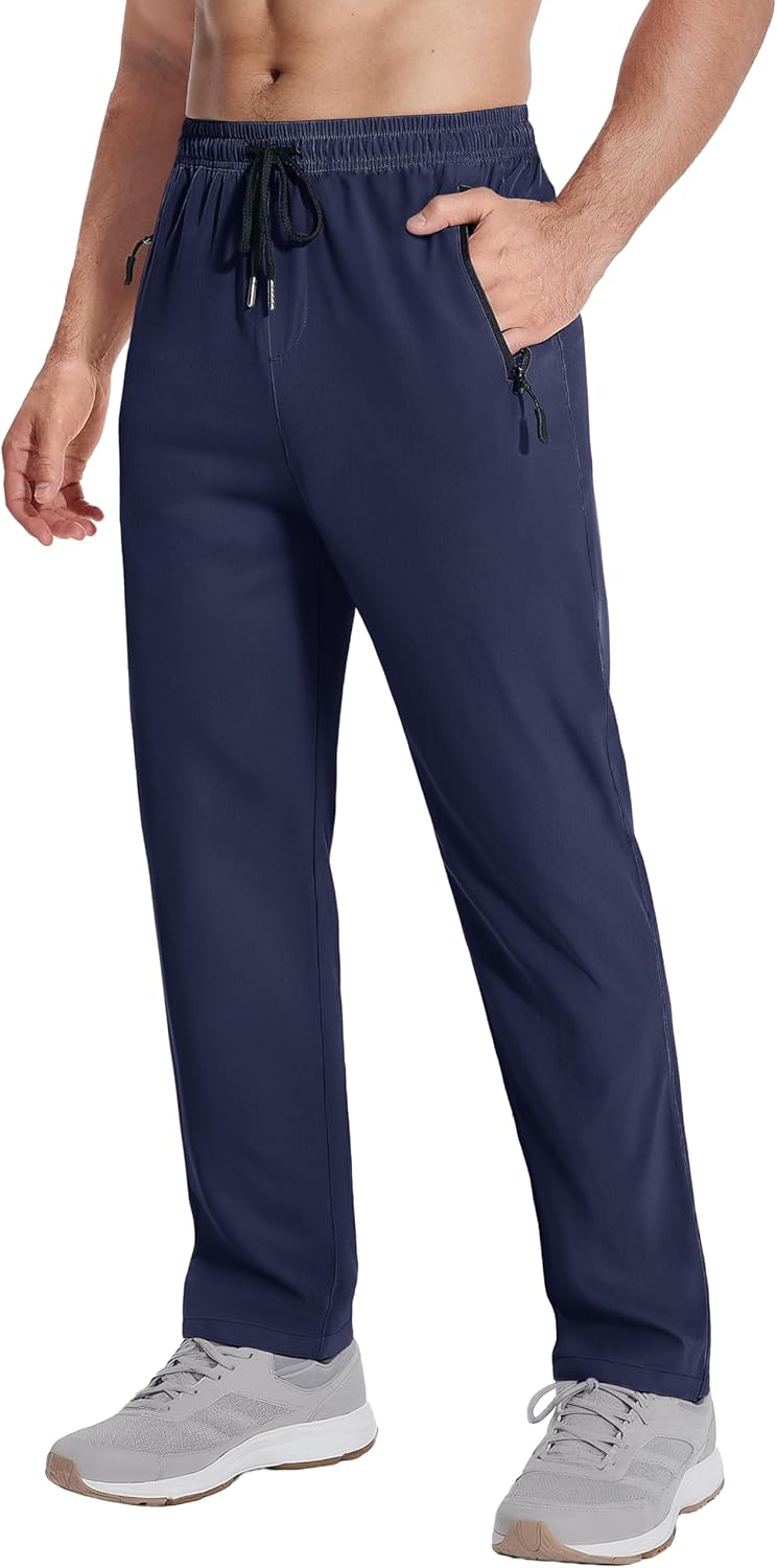 MAGNIVIT Sweatpants Track Pants Mens Athletic Stretch Pants with Zipper Pockets Quick Dry Joggers for Workout Running