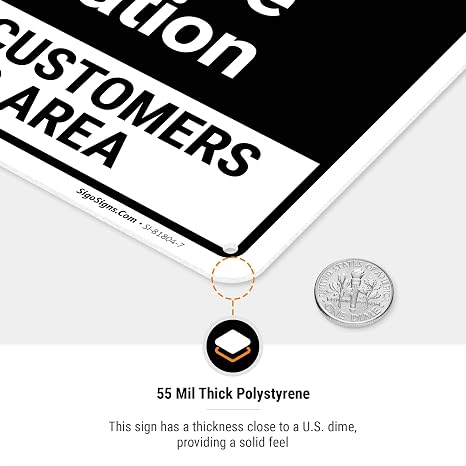 Federal and Insurance Regulations Prohibit Customers in Shop Area Sign,