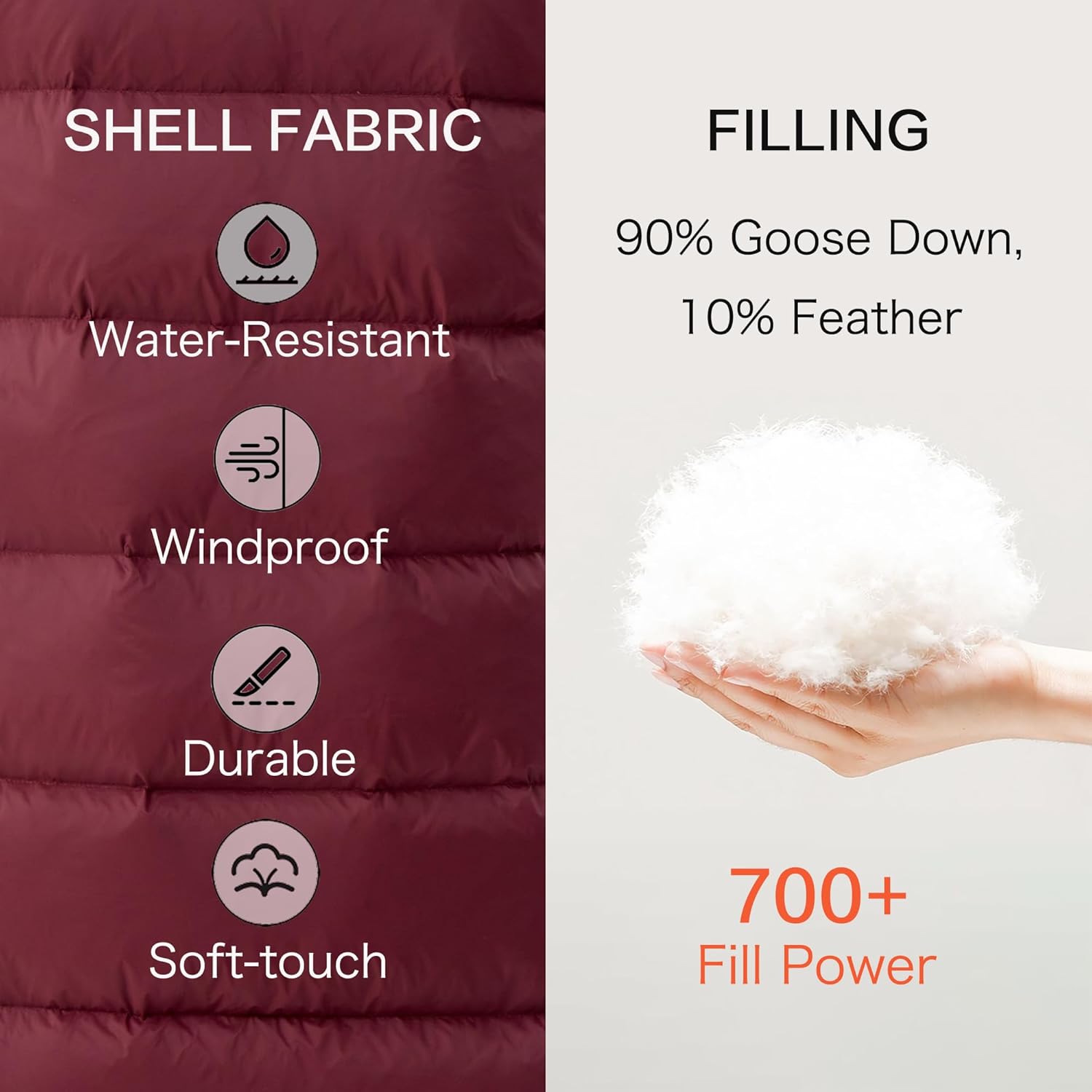 Women’s Long Goose Down Jacket with Hood, Warm Thermal Lining, Knee-Length Winter Puffer Coat