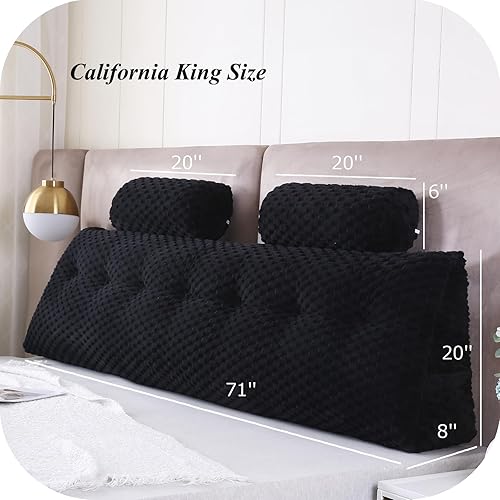 Miniatura 8 de Almohadas de cuña para cabecero + almohada de cabeza para cabecero, cojín grande para reposo en cama, almohadas de lectura, almohadas de respaldo