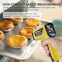 Vista 6 de Pistola Termómetro Infrarrojo - INSTRODOTS Termómetro Láser Digital con Emisividad Ajustable y Valor Máximo, Termómetro de Superficie sin Contacto