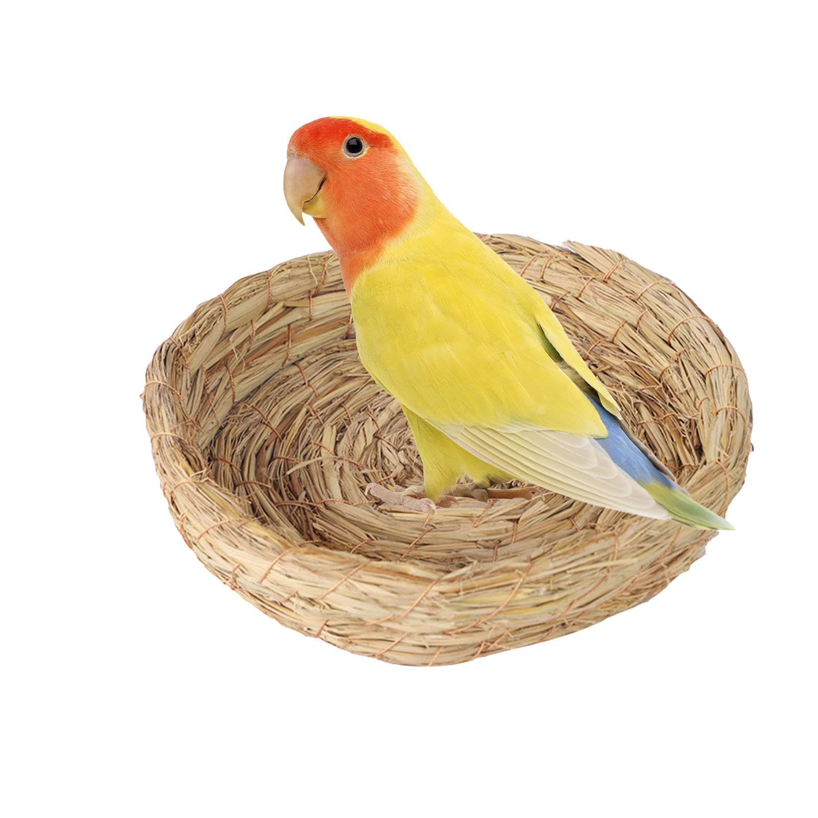 Bird Breeding Nest Hummingbird Straw Nest Bird Nest Parakeet Bird Nest Eco Friendly Aviary Shelter Cage Accessories Bird Nest Canary Nest Shelter Straw Nest Flat For Pe