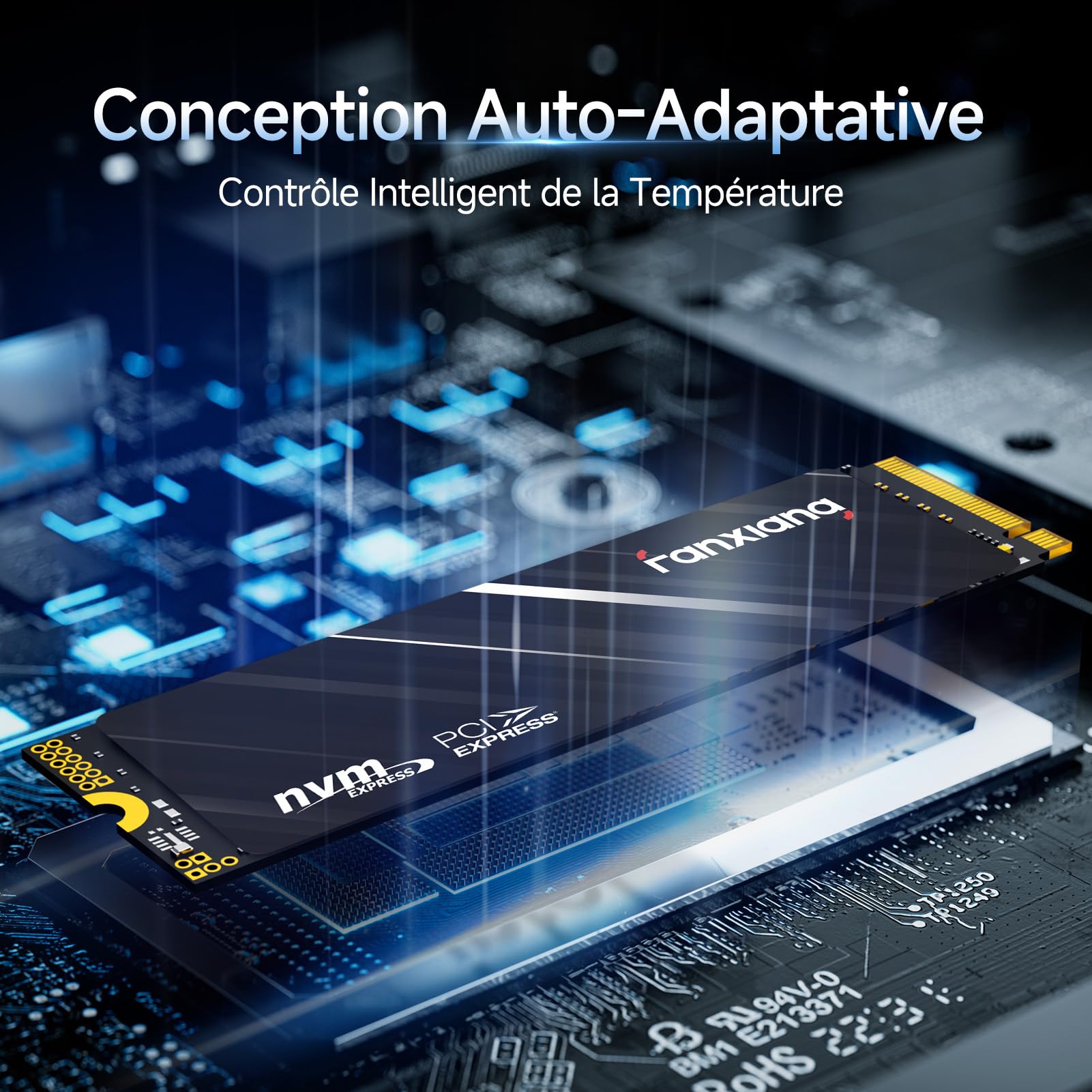 fanxiang SSD 500Go PCIe 4X4 NVMe M.2 3D NAND - Disque SSD Interne jusqu'à 4300Mo/s Solid State Drive Disque Dur Interne SSD pour Les Gamers et Professionnels - S690Q