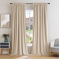 Vista 14 de MIULEE Cortinas de terciopelo amarillo mostaza con aislamiento térmico, cortinas opacas, cortinas de otoño para dormitorio, sala de estar