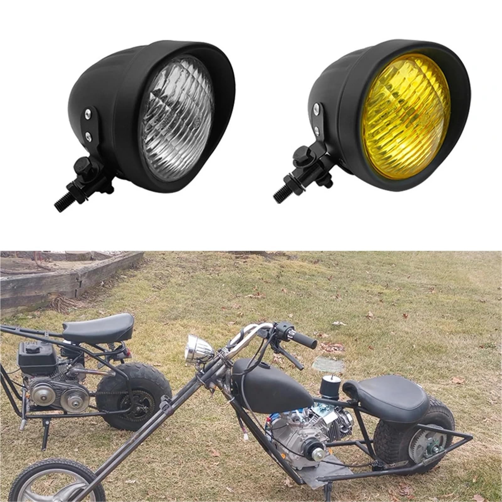 reflektory motocyklowe Reflektory motocyklowe światła mijania/drogowe pasujące do Harley Softail Dyna Cruiser Bobber Chopper Sportster(B)