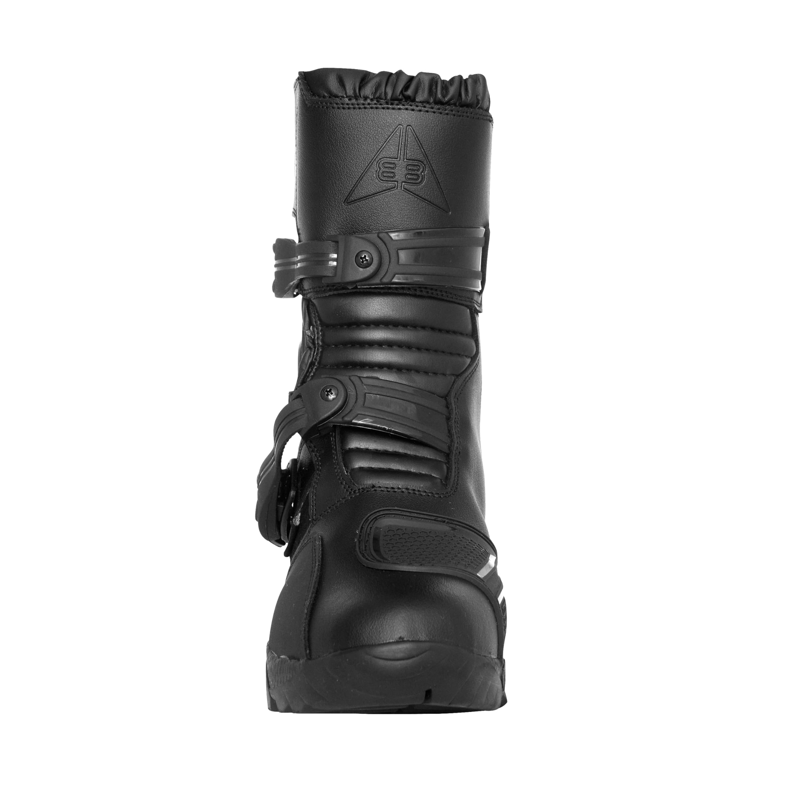 Bohmberg Dredd - Botas de moto para hombre, de piel, resistentes, impermeables, con protecciones reforzadas, Negro