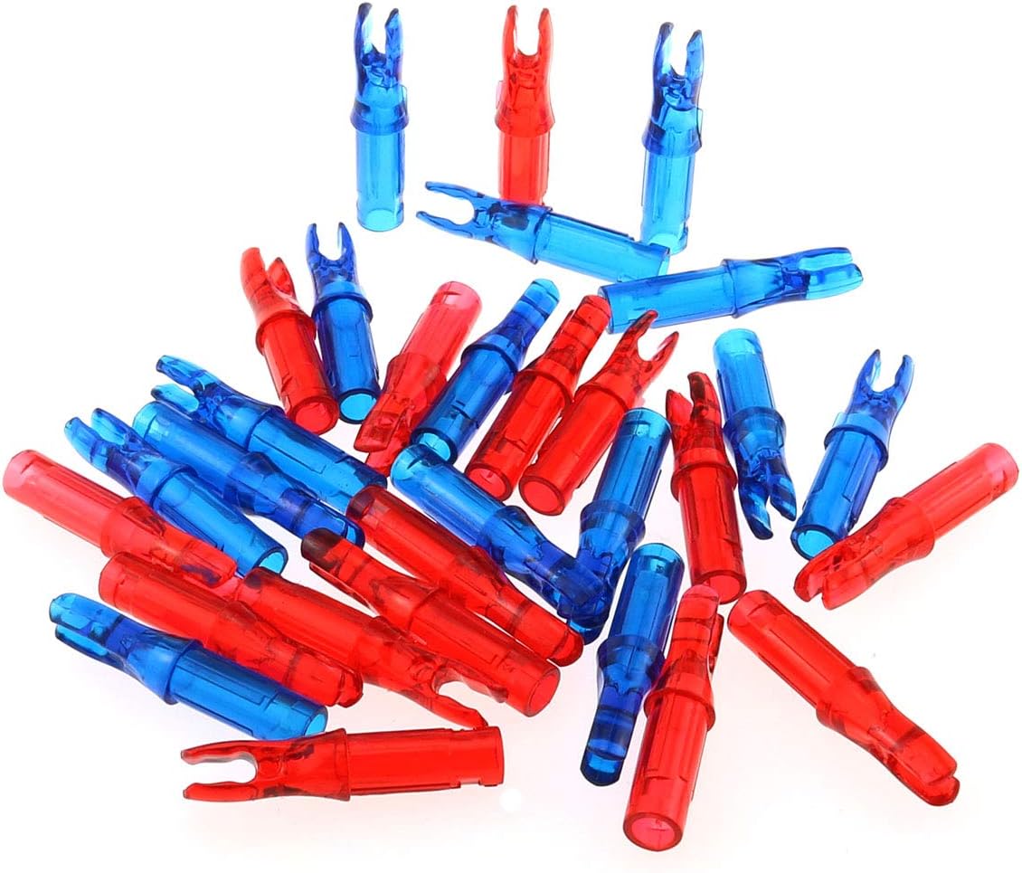 DGZZIArchery Arrows Nock 30PCS 6.20mm/.244Inch Inside Diameter Plastic Insert Tail for Arrows Hunting