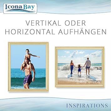 icona bay 8x10 gold picture frame beautifully detailed shaping modern picture frame set wall mount or table top inspiration collection