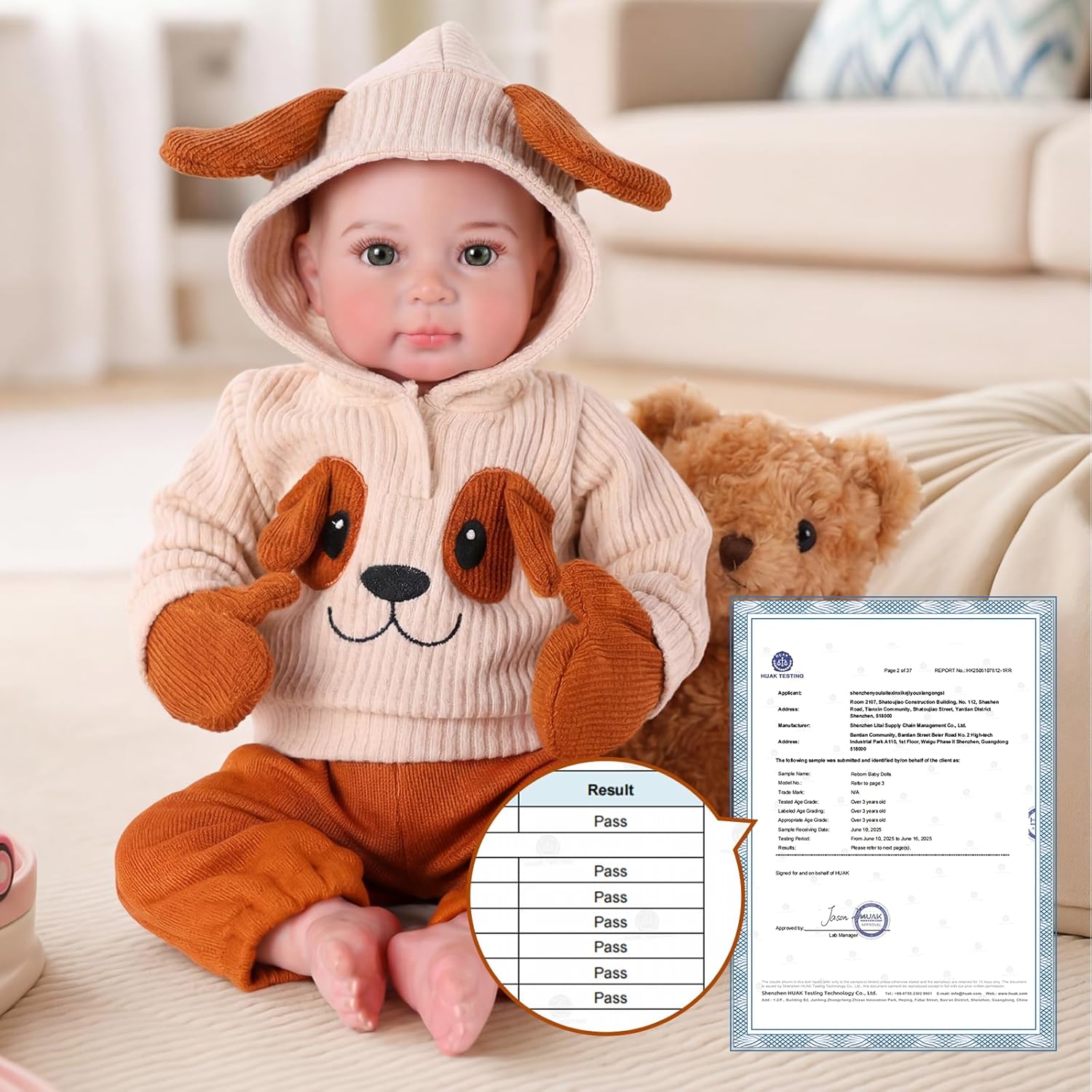 BABESIDE Lifelike Reborn Baby Dolls, 20 Inch Realistic Real Life Baby Poseable Doll Boy Soft Vinyl and Cloth Body Baby Dolls with Clothes and Toy Gift for Kids Age 3+