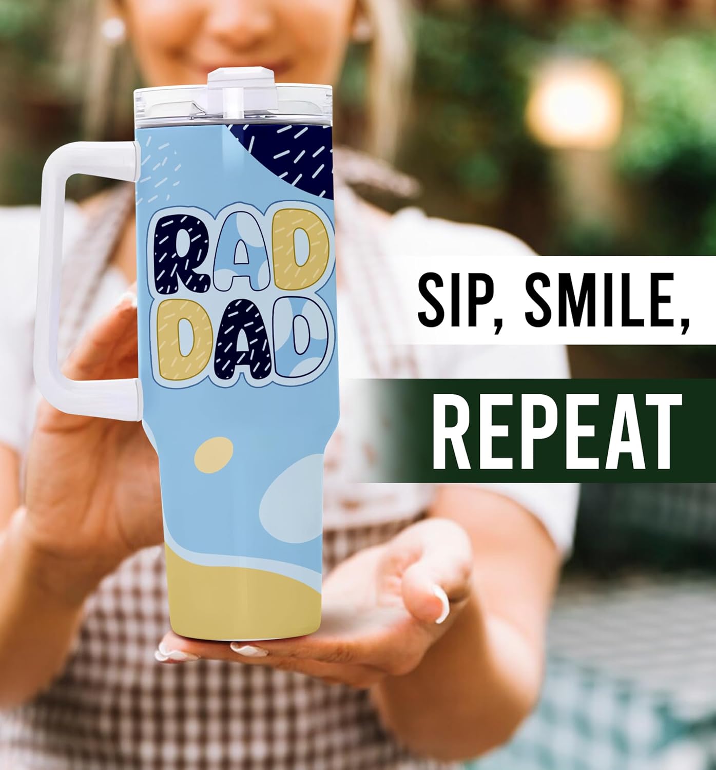 Dad Tumbler - Gifts for Daddy from Daughter, Son - Father Coffee Cup - Gifts for Father's Day - Gift for Men - Daddy Mug - Gift for Husband - It's Dad Tumbler 40Oz - Image 4