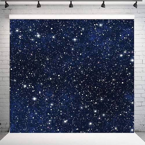 Miniatura 3 de Sensfun Telón de fondo de fotografía de cielo estrellado nocturno de 8 x 8 pies, galaxia, estrellas, boda, estudio fotográfico, cabina de fondo,