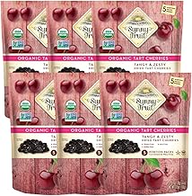 Sunny Fruit Soft Organic Dried Tart Cherries - 6 Bags (30 Individual Portion Packs) | No Preservatives | Healthy, Convenient Snack Packs | ORGANIC, NON-GMO, VEGAN, HALAL, KOSHER