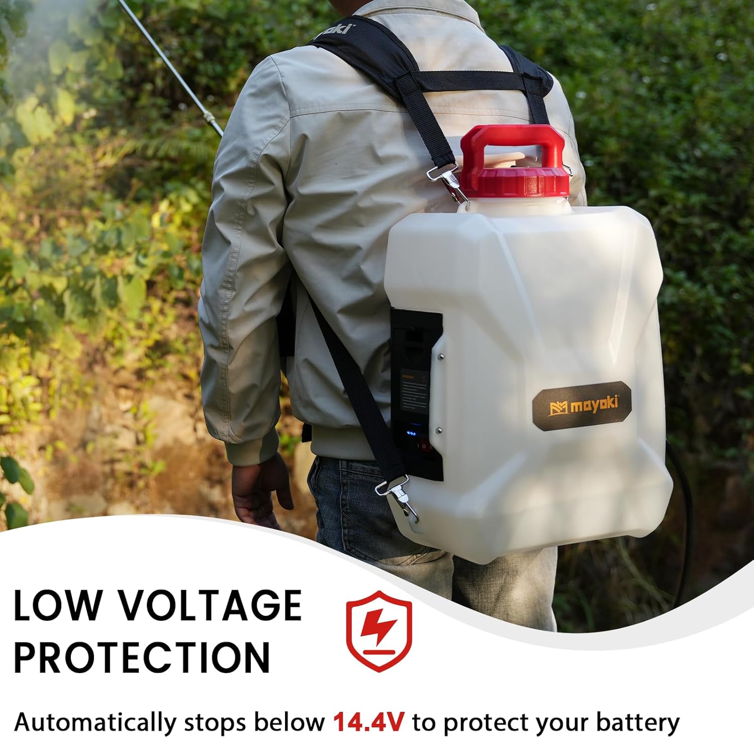 3Gallon Lawn Garden Sprayer Compatible with Milwaukee 18V Battery(Tool Only), Backpack Pump Sprayer, Translucent Water Tank, Adjustable Pressure, for Spraying Plants, Watering, Weeds, Cleaning