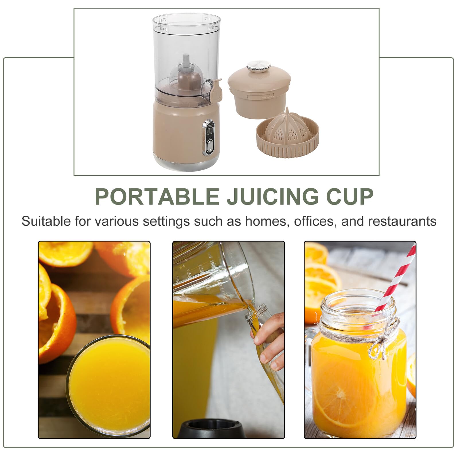 Exprimidor Portátil de Naranjas Extractor Eléctrico de Zumo Exprimidor Compacto Multifuncional para Frutas Naturales para Desayunos Casa