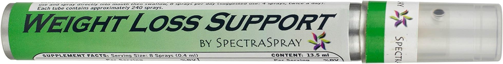 Weight Loss Support Spray Vitamin & Herbal Supplement by SpectraSpray, ORAL Spray, Boosts Metabolism and Helps Curb Appetite, VEGETARIAN friendly, Sugar Free, Garcinia Cambogia, Superior FASTEST 93% Absorption, Easy to Use, Tastes Great,