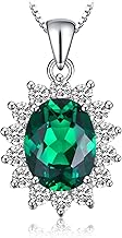 JewelryPalace Collana Donna Kate Middleton Argento 925 con Pietre Preziose Colorate, Princess Diana William Collana Ciondolo Pietra Ovale con Catena 45cm, Collane Pendenti Tre Ori Set Gioielli Donna