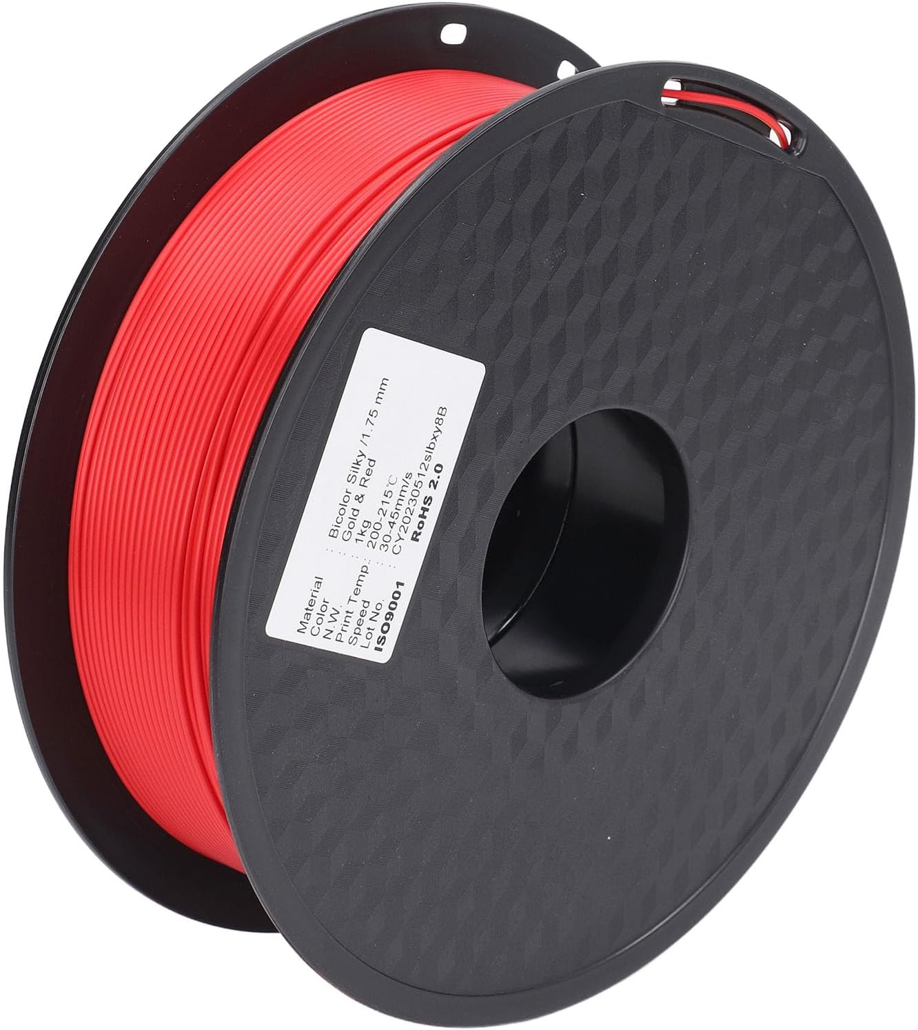 175mm. PLA Filament Dual Color Appearance, 3D Printer PLA Filament, Red Gold Co Extrusion for Printing, Quality 3D Printing Consumables with No Warping or
