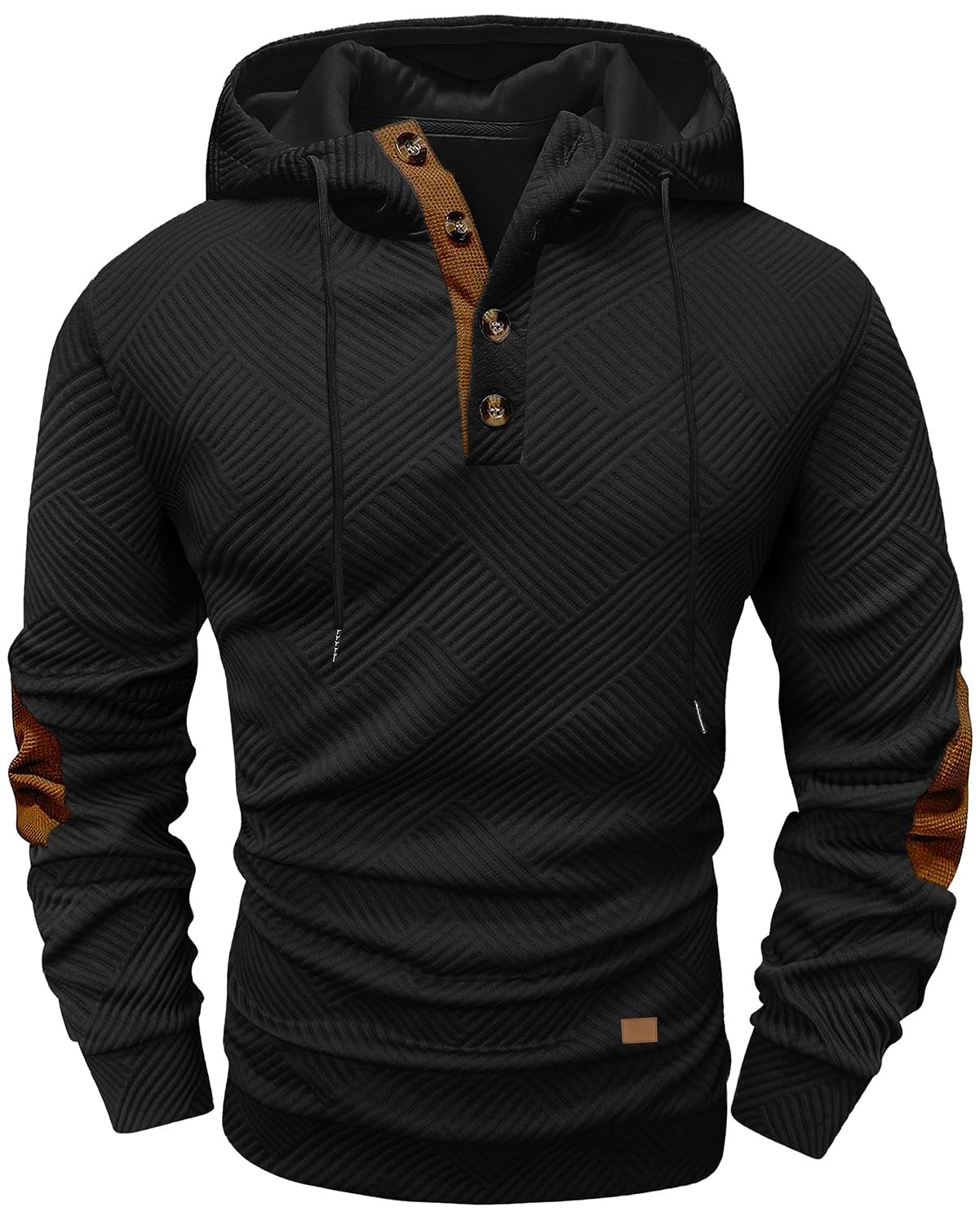 Ryehack Mens Hoodies Pullover Casual Long Sleeve Stand Collar Button Pullover Sweatshirts Color Block Pullover