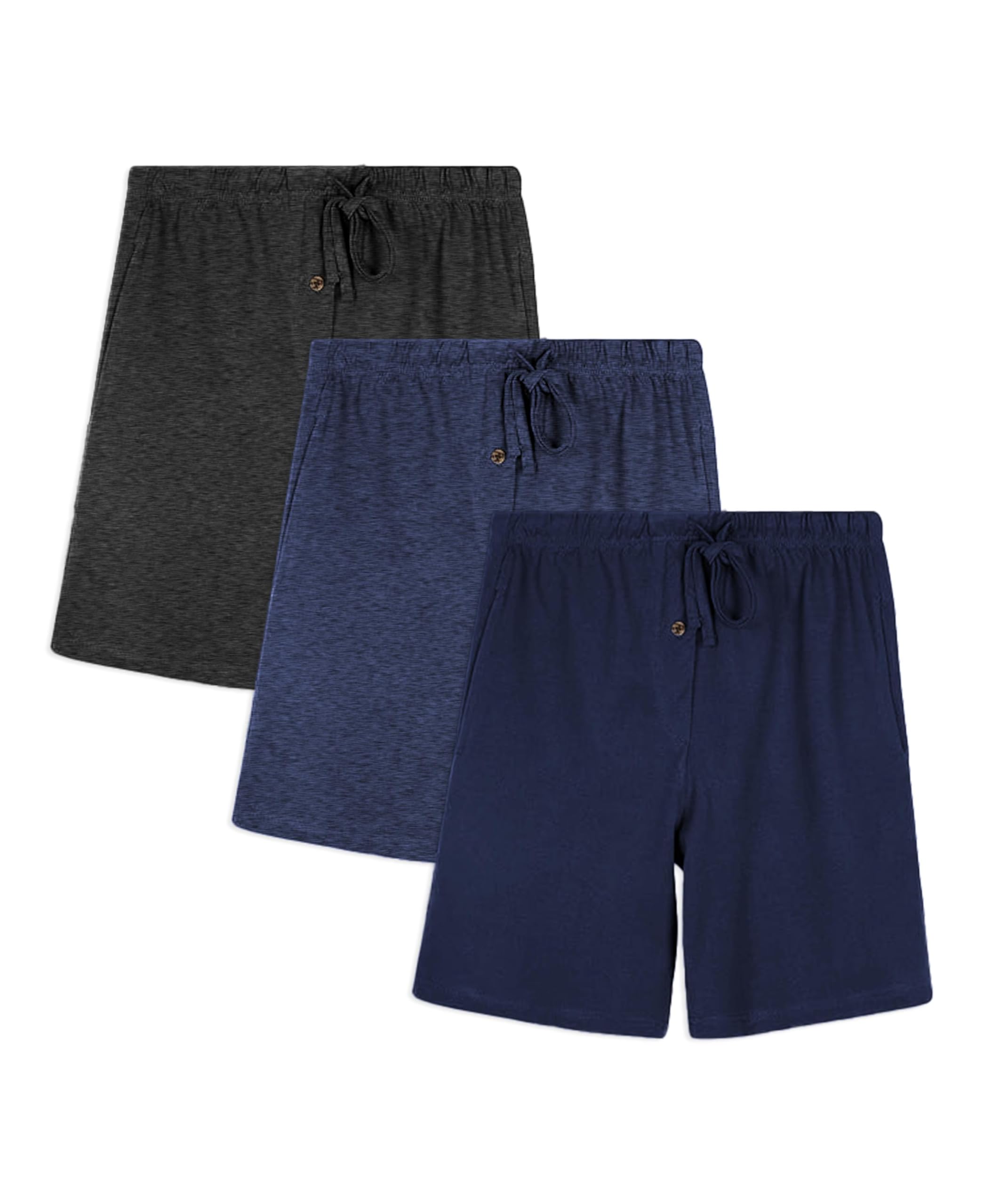 Andrew Scott Men's Lounge Shorts | Drawstring & Pockets Cotton PJ-Sleep Short Bottoms | Multi Packs