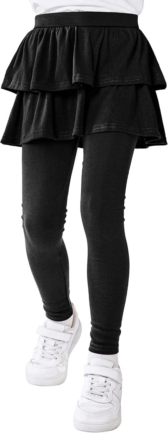 Resinta Girls School Uniform Pants Warm Leggings Stretchy Leggings with Skirt 4-14 Years