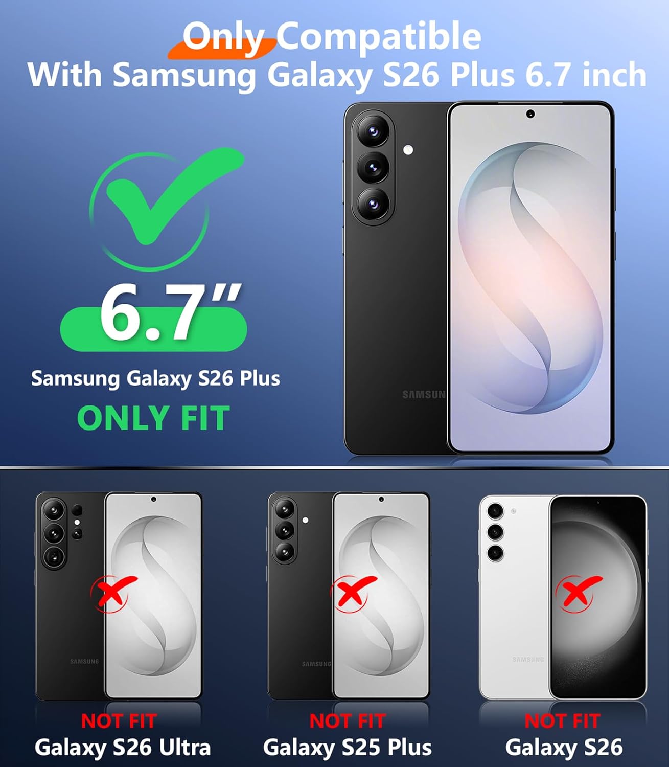 Temdan Designed for Samsung Galaxy S26 Plus Case Waterproof, Built-in Lens & Screen Protector Military Shockproof Dropproof IP68 Underwater Full Body Phone Case for Samsung Galaxy S26 Plus 6.7"-Black
