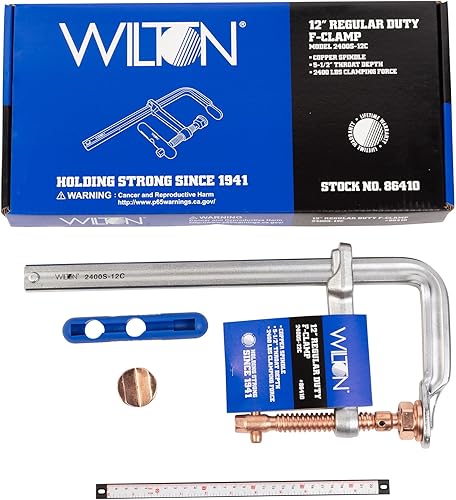 Miniatura 2 de Wilton Spark-Duty Abrazadera F de servicio regular, apertura máxima de 12 pulgadas, garganta de 5-1/2 pulgadas (modelo 2400S-12C)