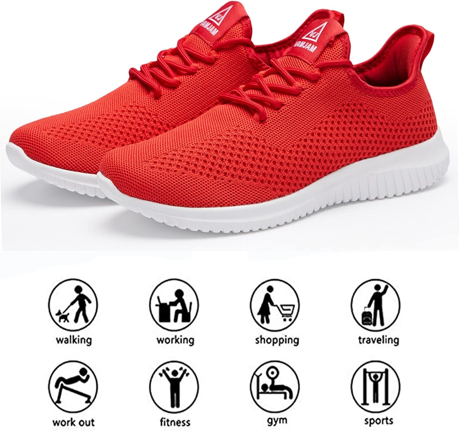 VAMJAM Men's Running Shoes Ultra Lightweight Breathable Walking Shoes Non Slip Athletic Fashion Sneakers Mesh Workout Casual Sports Shoes - Image 5