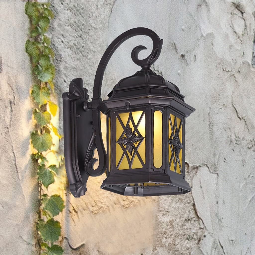 IUokLU Wall Sconce Lighting Outdoor Balcony Corridor Aisle Courtyard Entrance European Style Retro Waterproof Brown wall lamp A+(Is White)