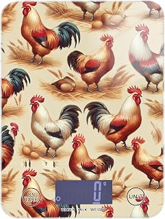 susiyo Farm Roosters Digital Food Scale 11lb Kithcen Scale Digital Display Weight Grams/Ounces/Milliliters/Pounds Food Weight Scale for Weight Loss, Baking, Cooking