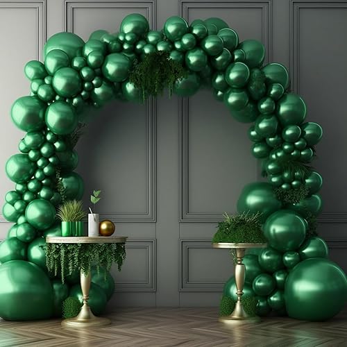 Miniatura 3 de 130 globos verdes metálicos de diferentes tamaños de 18, 12, 10, 5 pulgadas, kit de arco de guirnalda de globos perfecto para fiestas de cumpleaños,