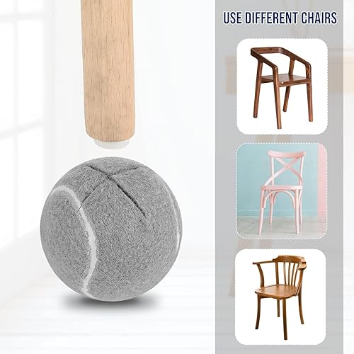 Miniatura 8 de Macarrie 300 pelotas de tenis precortadas a granel de 2.5 pulgadas para sillas y patas, protector de suelo gris, resistente, de larga duración,