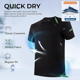 BAMBOO COOL Mens Undershirts Pack, Soft T Shirts for Men, Moisture Wicking Tees, Stretchy Breathable Crew Neck Inner Shirt
