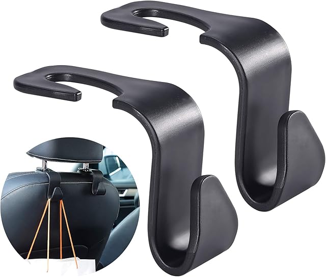 anyuan boy 6 Pcs Car seat hookBack Seat Headrest Hanger,for Auto Backseat Multifunctional Heavy Duty Storage Hooks (Black)