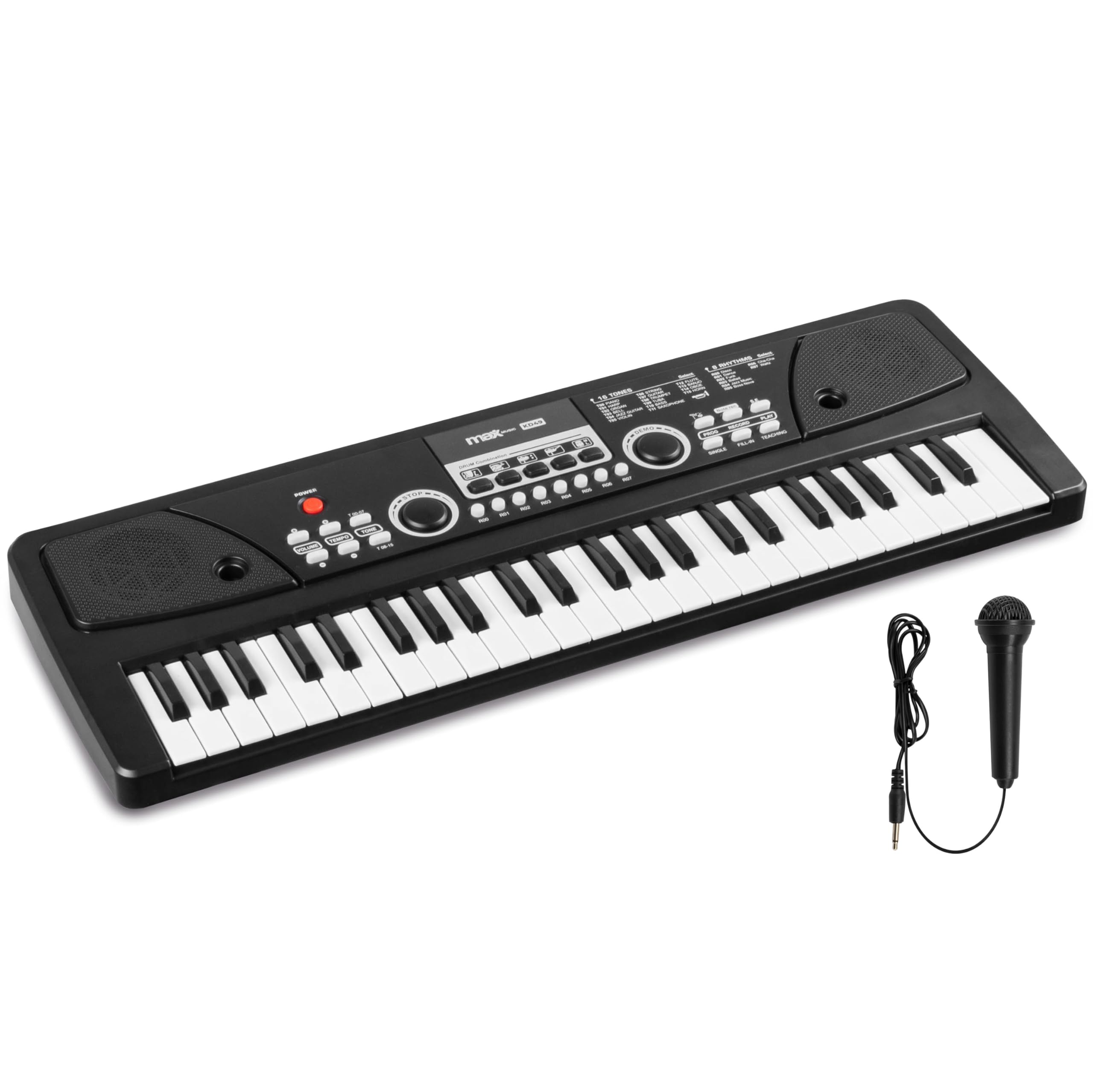 Max KD49 Clavier Électronique 49 Touches Noir USB-C Micro - Les Beatles, Paul McCartney, John Lennon, RIngo Starr, George Harrison Max KD49 Clavier Électronique 49 Touches Noir USB-C Micro