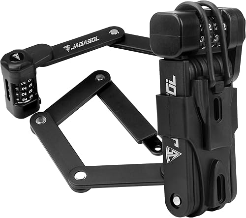 Miniatura 8 de Cerradura plegable antirrobo para bicicleta, cerradura de cadena plegable de combinación para bicicleta, scooter y motocicleta, 0.8 pulgadas de