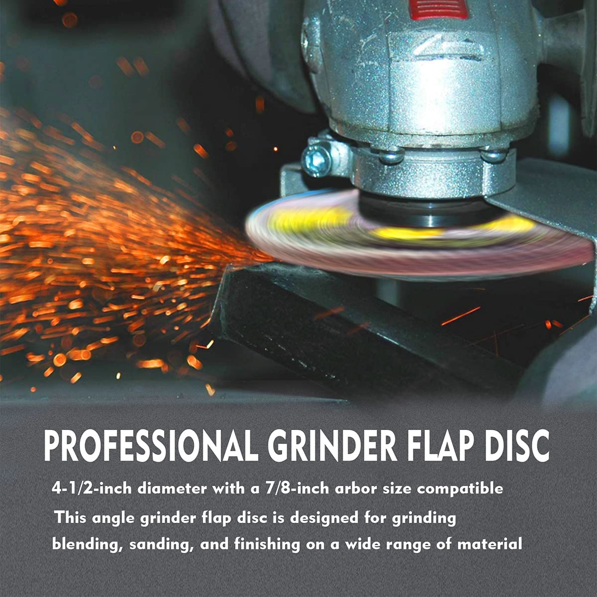 Disco de aleta 4.5 "x 7/8" (115 mm), 50 unidades de 40 grano de fibra de vidrio biselado tipo 27 óxido de aluminio abrasivo | Disco de lijado