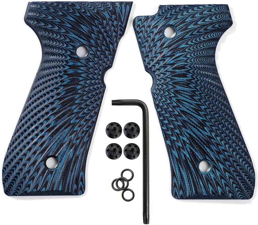 Cool Hand G10 Grips for Beretta 92/96 Full Size, 92 fs, m9, 92a1, 96a1, 92 INOX, Gun Grips Screws Included, Sunburst Texture (Blue/Black) : Sports & Outdoors