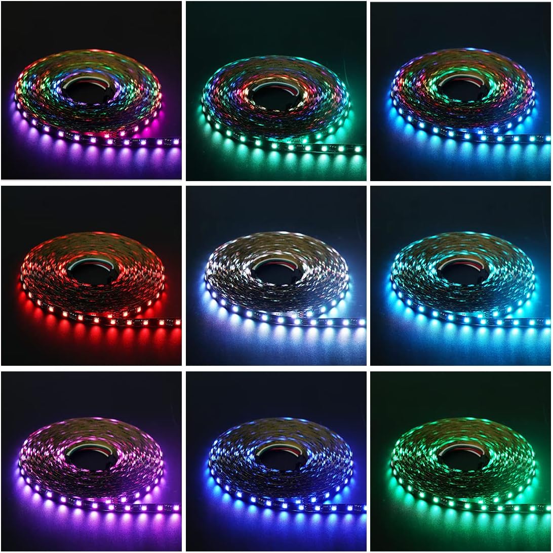 BTF-LIGHTING WS2811 DC24V 32FT Addressable RGB LED Strip 600LEDs 100Pixels Dream Color Black PCB IP30 Non-Waterproof Works with Arduino/Respberry/etc Prevent Voltage Droping(No Adapter or Controller) - Image 3