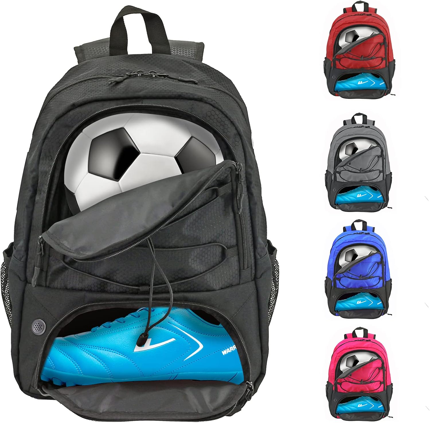DAFISKY Youth Soccer Backpack Soccer Bag with Shoes and Ball