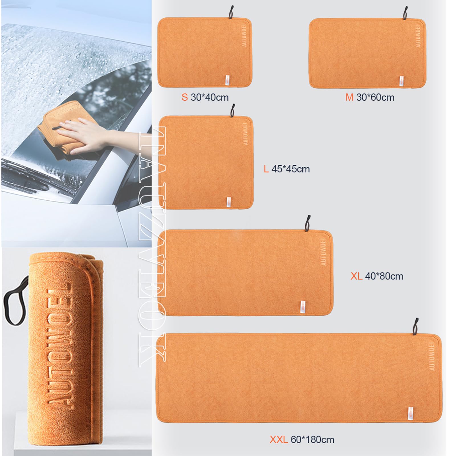 45 45cm Thickened Microfiber Cloths Set 6Pcs Lint-Free Moisture-Absorbing for Motorcycle Car Care Streak-Free Cleaning Cloths Blue — view 4