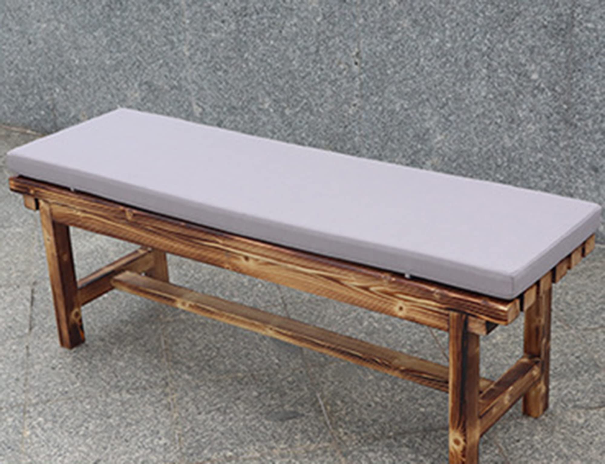 Cuscino lungo impermeabile per panca – 100 x 40 x 5 cm grigio ideale per uso interno ed esterno, perfetto per 2-3 posti, giardino, patio, cucina, altalena, mobili da pranzo