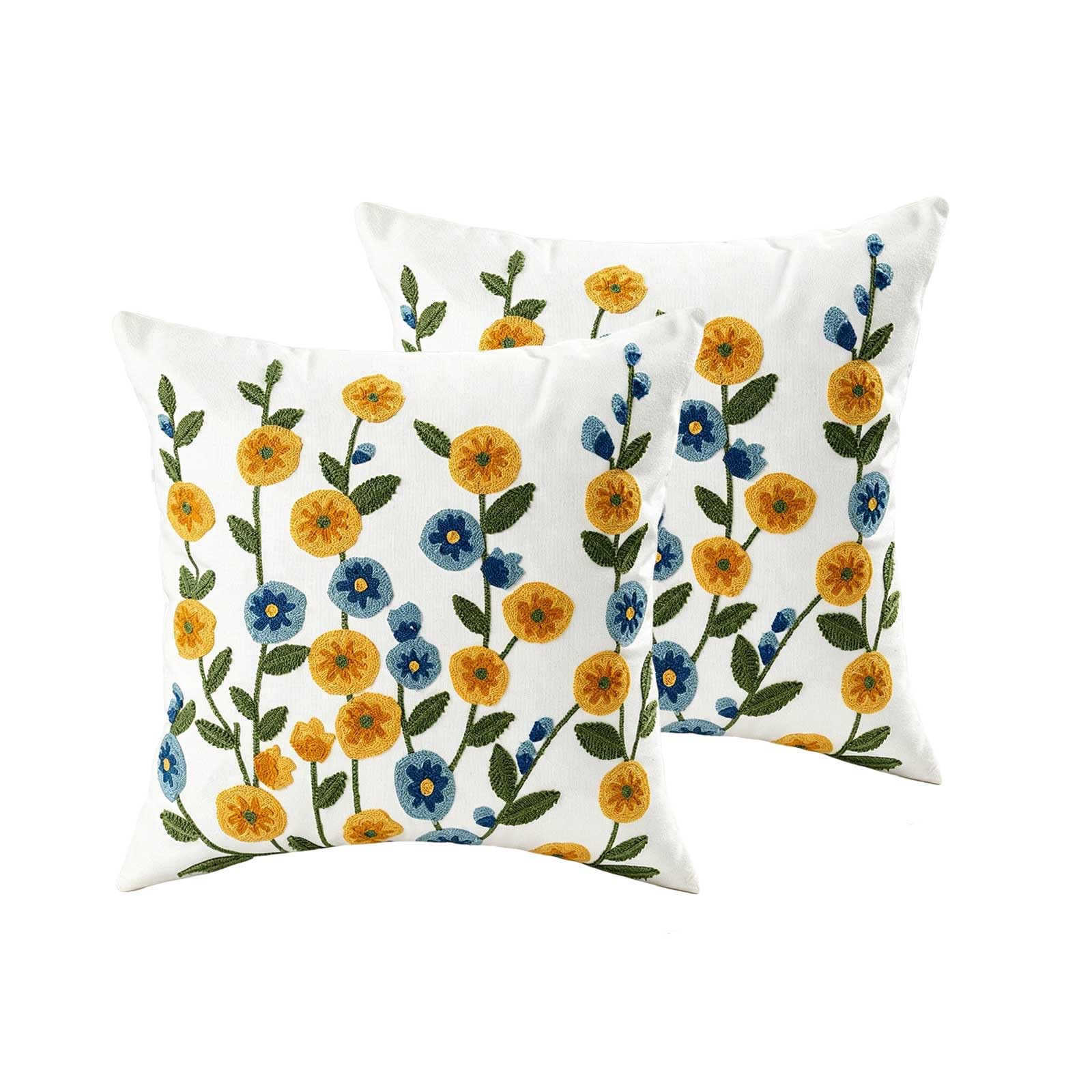 AXCTYSFP Embroidered Floral Decorative Throw Pillow Covers