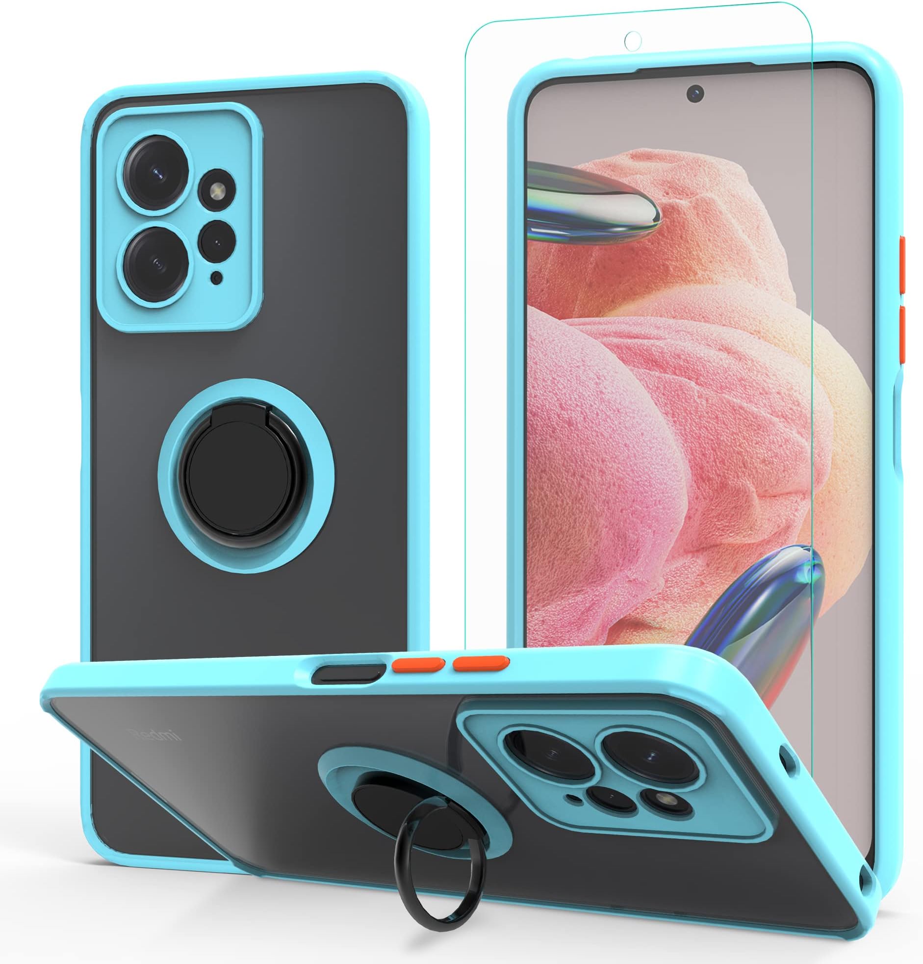 JETech 2 in 1 Case for Xiaomi Redmi Note 12 5G with 2-Pack Screen